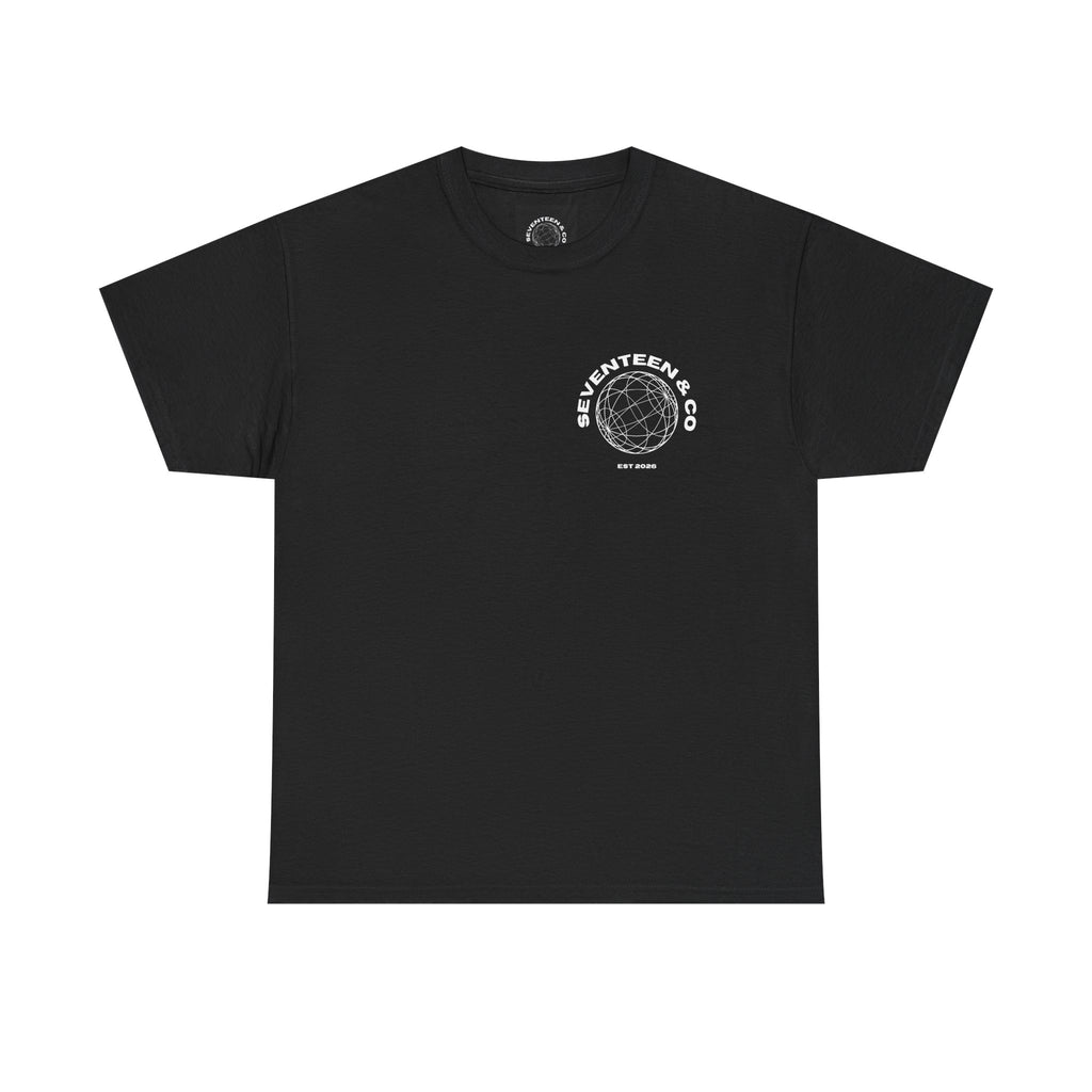 Seventeen & Co Graphic Tee — Orb Orbita Black Cotton T-Shirt