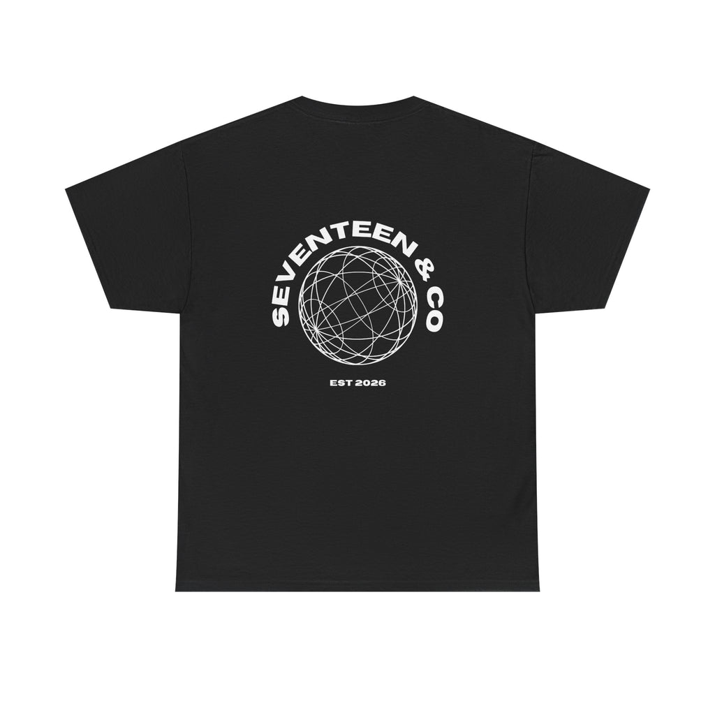 Seventeen & Co Graphic Tee — Orb Orbita Black Cotton T-Shirt