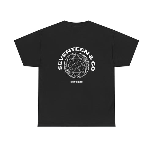 Seventeen & Co Graphic Tee — Orb Orbita Black Cotton T-Shirt