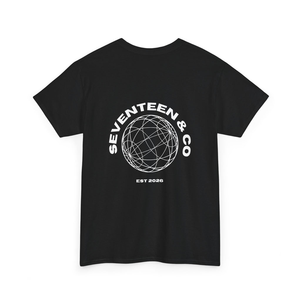 Seventeen & Co Graphic Tee — Orb Orbita Black Cotton T-Shirt