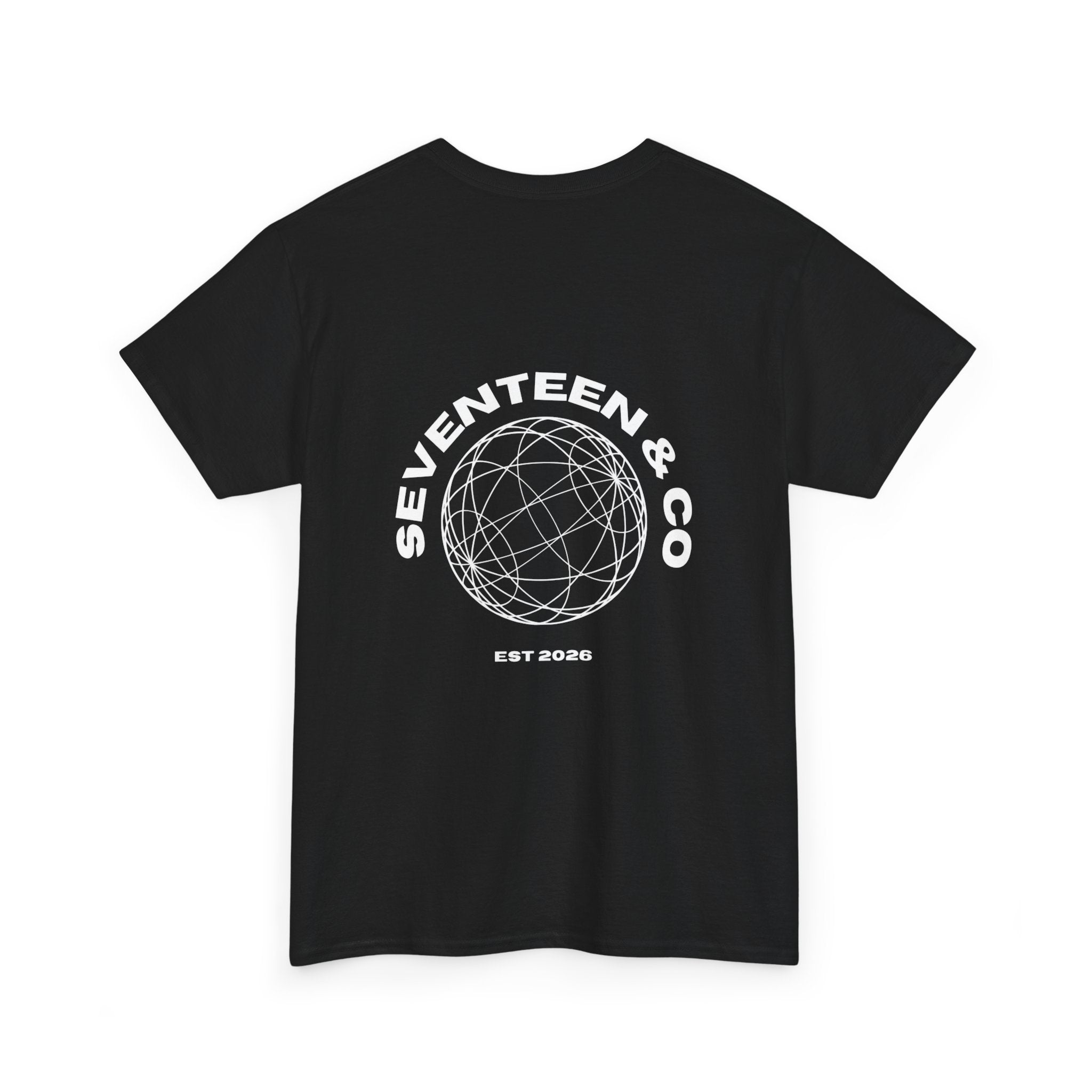 Seventeen & Co Graphic Tee — Orb Orbita Black Cotton T-Shirt