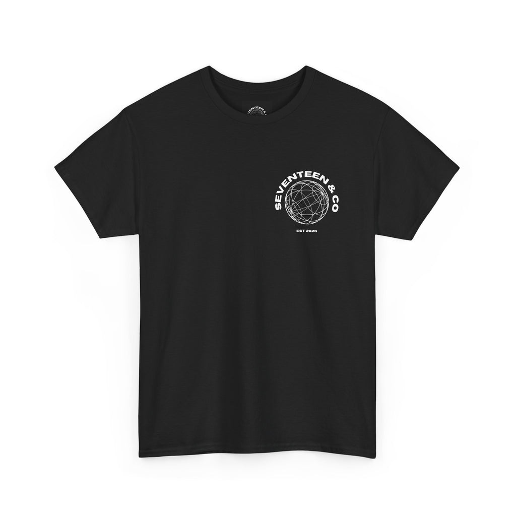 Seventeen & Co Graphic Tee — Orb Orbita Black Cotton T-Shirt